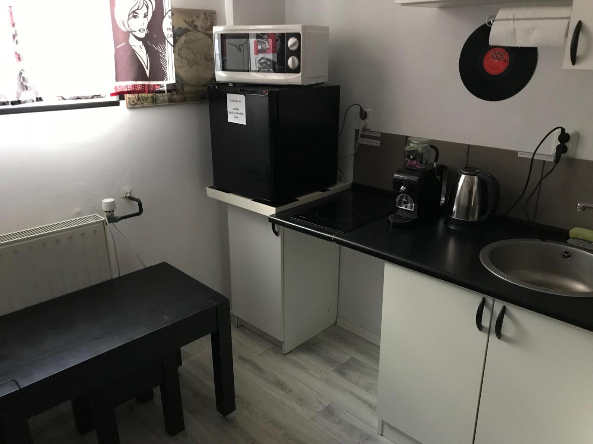 Studio Black And White Apartment Lodz  Luaran gambar